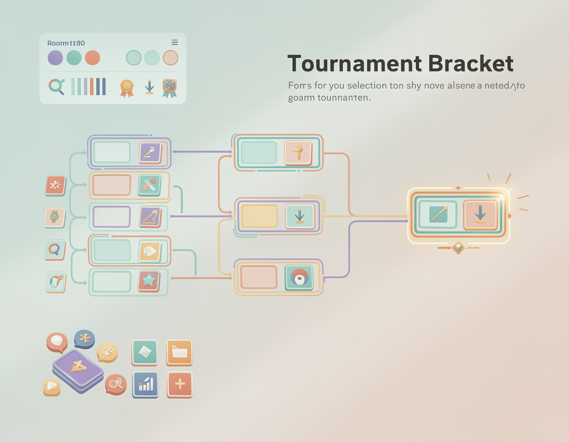 Ilustrasi cara membaca bracket untuk star888 dengan bracket, room match, dan catatan skor star888